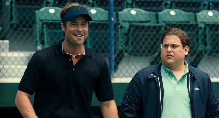 Moneyball featuring Brad Pitt and Jonah Hill